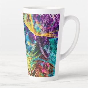Abstracte ruimte lichtshow latte mok