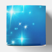 Abstracte ruimte met blauwe mousserende lampjes bedankdoosjes (Bovenkant)