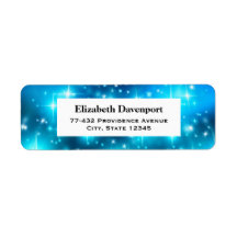 Abstracte ruimte met blauwe mousserende lampjes