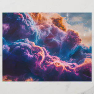 Abstracte ruimte nevel kunst - Kleurrijke kosmisch Briefhoofd