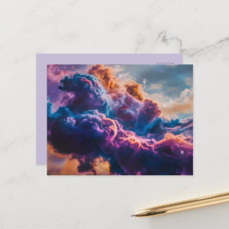 Abstracte ruimte nevel kunst - Kleurrijke kosmisch Briefkaart