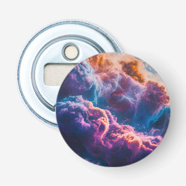 Abstracte ruimte nevel kunst - Kleurrijke kosmisch Button Flesopener