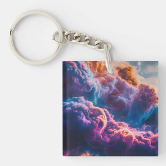 Abstracte ruimte nevel kunst - Kleurrijke kosmisch Sleutelhanger
