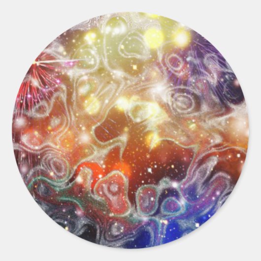 Abstracte ruimte ronde sticker (Voorkant)