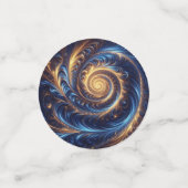 Abstracte ruimte Royal Blue en Gold Swirls Confetti (Kleine voorkant)