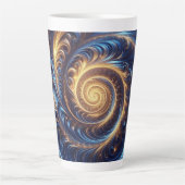 Abstracte ruimte Royal Blue en Gold Swirls Latte Mok (Voorkant)