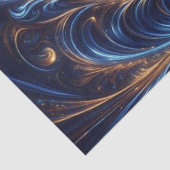 Abstracte ruimte Royal Blue en Gold Swirls Tissuepapier (Detail)
