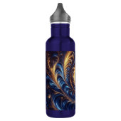 Abstracte ruimte Royal Blue en Gold Swirls Waterfles (Links)