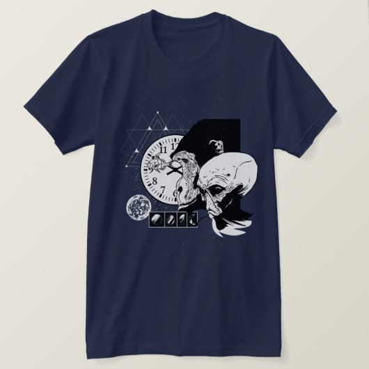 Abstracte-ruimteaap T-shirt (Design voorkant)