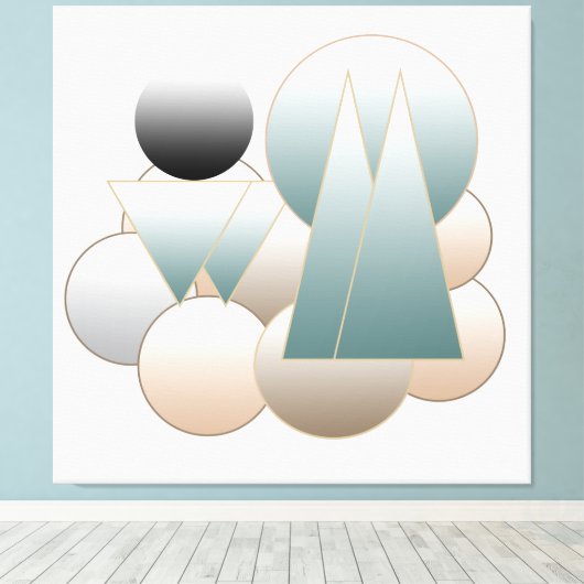 Abstracte ruimtekunst futuristisch planetensysteem canvas afdruk (Insitu (Houten vloer))