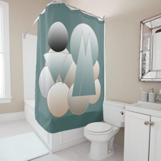 Abstracte ruimtekunst futuristisch planetensysteem douchegordijn (In situ)