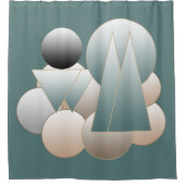 Abstracte ruimtekunst futuristisch planetensysteem douchegordijn (Voorkant)