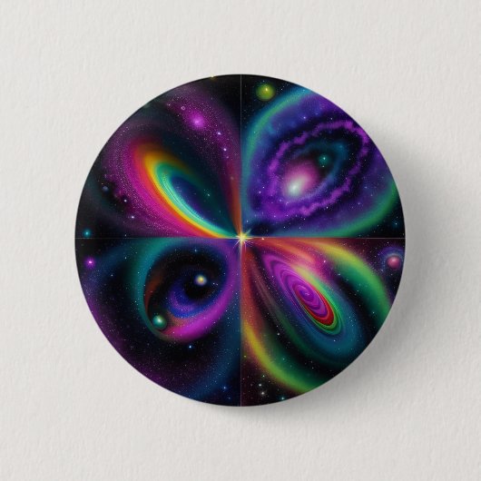 Abstracte ruimtekunst ronde button 5,7 cm (Voorkant)
