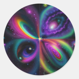 Abstracte ruimtekunst ronde sticker