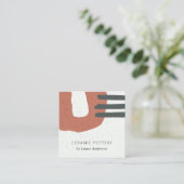 ABSTRACTE RUST CASAMISCHE TEXTUURTERRACOTTA, GESPE VIERKANTE VISITEKAARTJE (Staand voorkant)