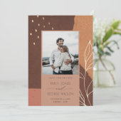 Abstracte Rust Fauna Leafy Foto bewaart datumkaart Bedankkaart (Staand voorkant)