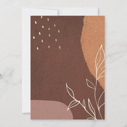 Abstracte Rust Fauna Leafy Foto bewaart datumkaart Bedankkaart (Achterkant)