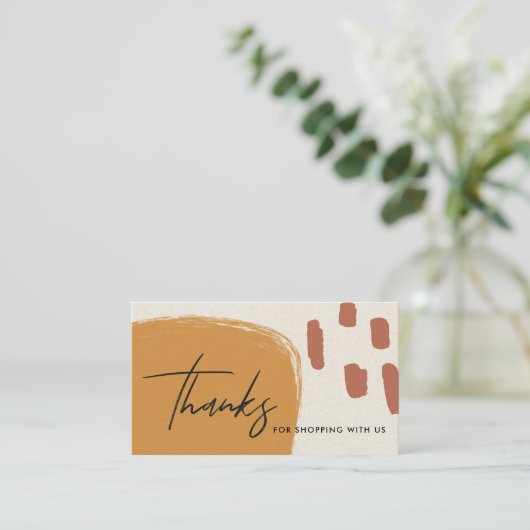 ABSTRACTE RUST ORANJE KRAFT SCANDI DANK U LOGO VISITEKAARTJE (Staand voorkant)