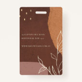 Abstracte Rust Pink Oranje Leafy Foliage Foto Badge (Achterkant)