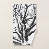 Abstracte Rustic Black & White Tree Branches Bad Handdoek (Handdoek)