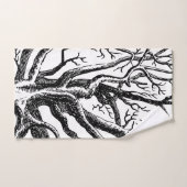 Abstracte Rustic Black & White Tree Branches Bad Handdoek (Handdoek)