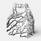 Abstracte Rustic Black & White Tree Branches Bedankdoosjes (Achterkant)
