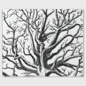 Abstracte Rustic Black & White Tree Branches Cadeaupapier (Vlak)