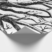 Abstracte Rustic Black & White Tree Branches Cadeaupapier (Hoek)