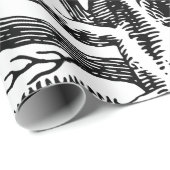 Abstracte Rustic Black & White Tree Branches Cadeaupapier (Rol Hoek)