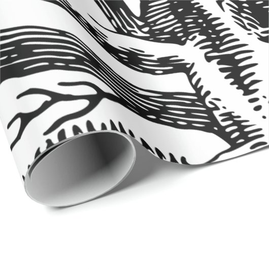 Abstracte Rustic Black & White Tree Branches Cadeaupapier (Rol Hoek)