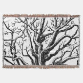 Abstracte Rustic Black & White Tree Branches Deken (Voorkant)