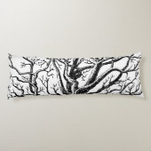 Abstracte Rustic Black & White Tree Branches Lichaamskussen (Achterkant)