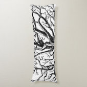 Abstracte Rustic Black & White Tree Branches Lichaamskussen (Voorkant Verticaal)