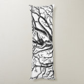 Abstracte Rustic Black & White Tree Branches Lichaamskussen (Achterkant (Verticaal))