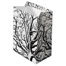 Abstracte Rustic Black & White Tree Branches Medium Cadeauzakje