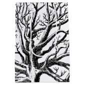 Abstracte Rustic Black & White Tree Branches Medium Cadeauzakje (Achterkant)
