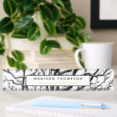 Abstracte Rustic Black & White Tree Branches Naambordje