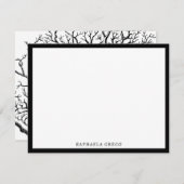 Abstracte Rustic Black & White Tree Branches Notitiekaartje (Voorkant / Achterkant)