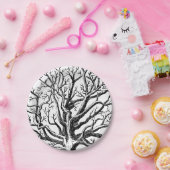 Abstracte Rustic Black & White Tree Branches Papieren Bordje (Feest)