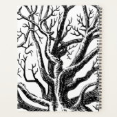 Abstracte Rustic Black & White Tree Branches Planner (Achterkant)
