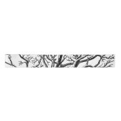 Abstracte Rustic Black & White Tree Branches Satijnen Lint (Voorkant)