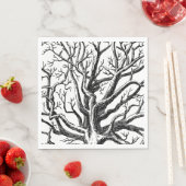 Abstracte Rustic Black & White Tree Branches Servet (Insitu)