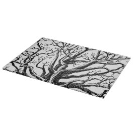 Abstracte Rustic Black & White Tree Branches Snijplank