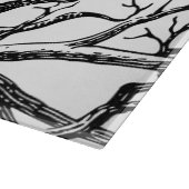 Abstracte Rustic Black & White Tree Branches Snijplank (Hoek)