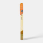 Abstracte Rustic Earthy Waterverf Monogram Naam iPhone Hoesje (Linkerkant)