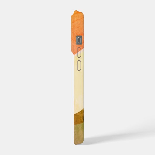 Abstracte Rustic Earthy Waterverf Monogram Naam iPhone Hoesje (Linkerkant)