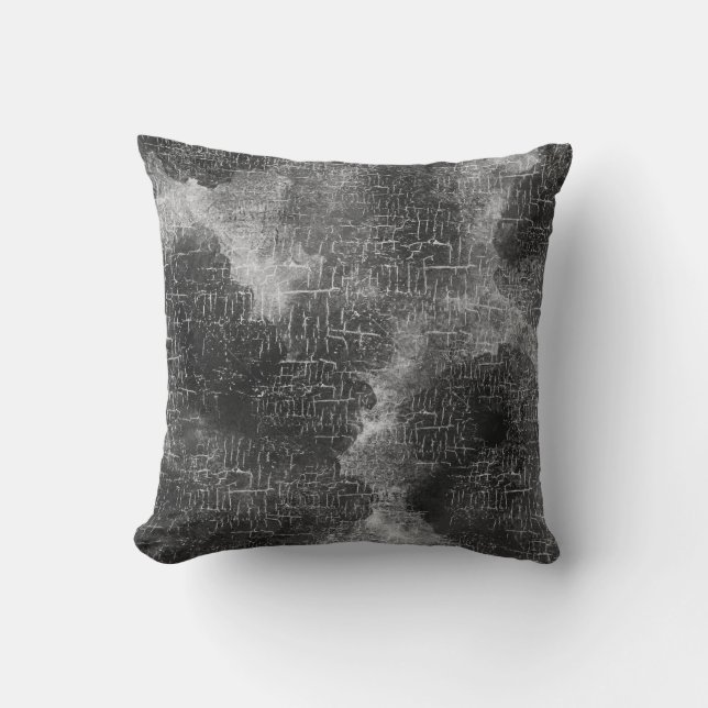 Abstracte Rustic Grunge Charcoal Gray Kussen (Voorkant)