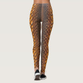 Abstracte rustieke bruin Sinaasappel elegante slan Leggings (Achterkant)
