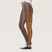 Abstracte rustieke bruin Sinaasappel elegante slan Leggings (Links)