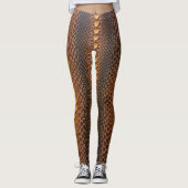 Abstracte rustieke bruin Sinaasappel elegante slan Leggings (Voorkant)